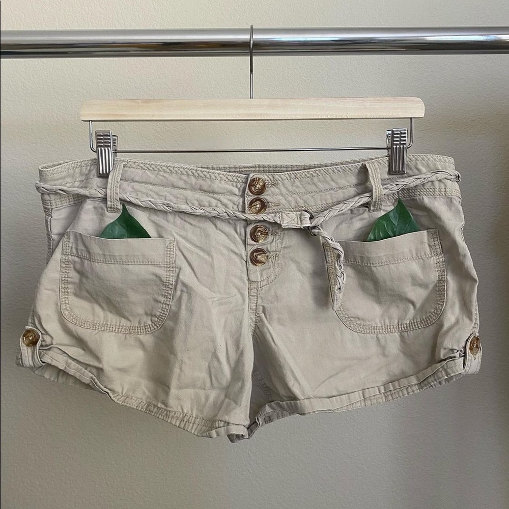 Khaki Button Up Shorts